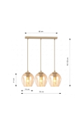 Lampa wisząca ISTAR 3 MOKKA AMBER - Emibig