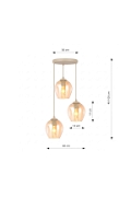 Lampa wisząca ISTAR 3PREM MOKKA AMBER - Emibig