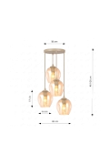Lampa wisząca ISTAR 4PREM MOKKA AMBER - Emibig