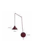 Lampa wisząca ABRAMO 1 BURGUNDY - Emibig