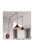 Lampa wisząca ABRAMO 2 BURGUNDY - Emibig