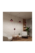 Lampa wisząca ABRAMO 3 BURGUNDY - Emibig