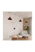 Lampa wisząca ABRAMO 3 BURGUNDY - Emibig