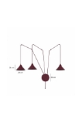 Lampa wisząca ABRAMO 3 BURGUNDY - Emibig