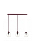 Lampa wisząca COSMO 3 BURGUNDY TRANSPARENT - Emibig