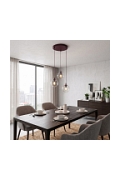 Lampa wisząca COSMO 3PREM BURGUNDY TRANSPARENT - Emibig