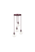 Lampa wisząca COSMO 4PREM BURGUNDY TRANSPARENT - Emibig