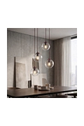 Lampa wisząca COSMO 4PREM BURGUNDY TRANSPARENT - Emibig