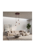 Lampa wisząca COSMO 4PREM BURGUNDY TRANSPARENT - Emibig