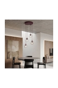 Lampa wisząca COSMO 4PREM BURGUNDY TRANSPARENT - Emibig