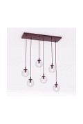 Lampa wisząca COSMO 6 BURGUNDY TRANSPARENT - Emibig