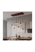 Lampa wisząca COSMO 6 BURGUNDY TRANSPARENT - Emibig