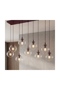 Lampa wisząca COSMO 9 BURGUNDY TRANSPARENT - Emibig