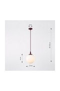 Lampa wisząca COSMO 1 BURGUNDY OPAL - Emibig