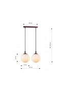 Lampa wisząca COSMO 2 BURGUNDY OPAL - Emibig