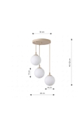 Lampa wisząca COSMO 3PREM MOKKA OPAL - Emibig