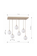 Lampa wisząca COSMO 6 MOKKA OPAL - Emibig