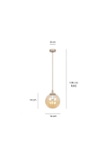 Lampa wisząca COSMO 1 MOKKA AMBER - Emibig