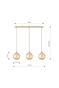 Lampa wisząca COSMO 3 MOKKA AMBER - Emibig