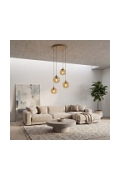 Lampa wisząca COSMO 4PREM MOKKA AMBER - Emibig
