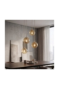 Lampa wisząca COSMO 4PREM MOKKA AMBER - Emibig