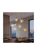 Lampa wisząca COSMO 6 MOKKA AMBER - Emibig
