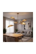 Lampa sufitowa LOTUS 6 MOKKA/RATTAN - Emibig
