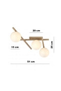 Lampa sufitowa SMART 3 MOKKA OPAL - Emibig