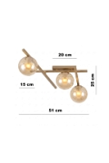 Lampa sufitowa SMART 3 MOKKA AMBER - Emibig