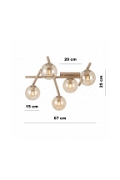 Lampa sufitowa SMART 5 MOKKA AMBER - Emibig
