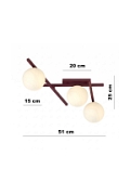Lampa sufitowa SMART 3 BURGUNDY OPAL - Emibig