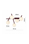Lampa sufitowa SMART 5 BURGUNDY OPAL - Emibig