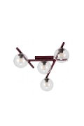 Lampa sufitowa SMART 4 BURGUNDY TRANSPARENT - Emibig