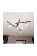 Lampa sufitowa SMART 4 BURGUNDY TRANSPARENT - Emibig