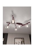 Lampa sufitowa SMART 5 BURGUNDY TRANSPARENT - Emibig