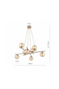 Lampa wisząca ESSA 8 MOKKA AMBER - Emibig