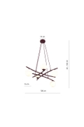 Lampa wisząca ESSA 5 BURGUNDY OPAL - Emibig