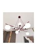 Lampa wisząca ESSA 8 BURGUNDY OPAL - Emibig