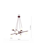 Lampa wisząca ESSA 8 BURGUNDY OPAL - Emibig