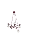 Lampa wisząca ESSA 5 BURGUNDY TRANSPARENT - Emibig