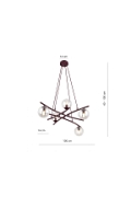 Lampa wisząca ESSA 5 BURGUNDY TRANSPARENT - Emibig
