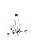 Lampa wisząca ESSA 8 BURGUNDY TRANSPARENT - Emibig