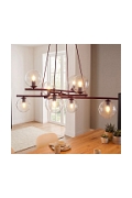 Lampa wisząca ESSA 8 BURGUNDY TRANSPARENT - Emibig