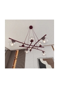 Lampa wisząca ESSA 8 BURGUNDY TRANSPARENT - Emibig
