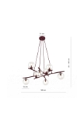 Lampa wisząca ESSA 8 BURGUNDY TRANSPARENT - Emibig
