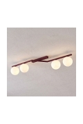 Lampa sufitowa NATON 4 BURGUNDY OPAL - Emibig