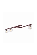 Lampa sufitowa NATON 3 BURGUNDY TRANSPARENT - Emibig