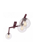 Lampa sufitowa NATON 3 BURGUNDY TRANSPARENT - Emibig