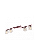 Lampa sufitowa NATON 4 BURGUNDY TRANSPARENT - Emibig