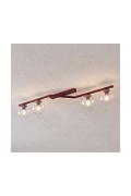 Lampa sufitowa NATON 4 BURGUNDY TRANSPARENT - Emibig